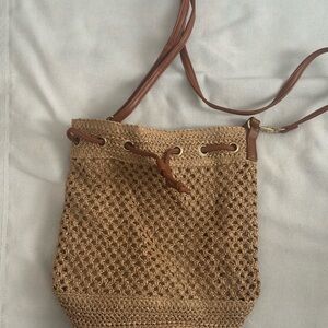 Brown Woven Shoulder Bag